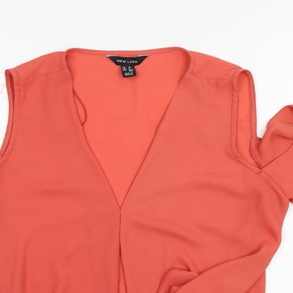 Womens UK Size 10 New Look Pink Basic Blouse