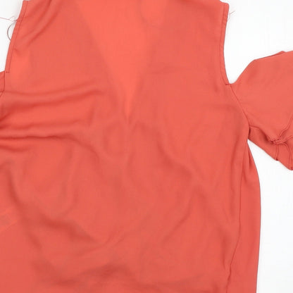 Womens UK Size 10 New Look Pink Basic Blouse