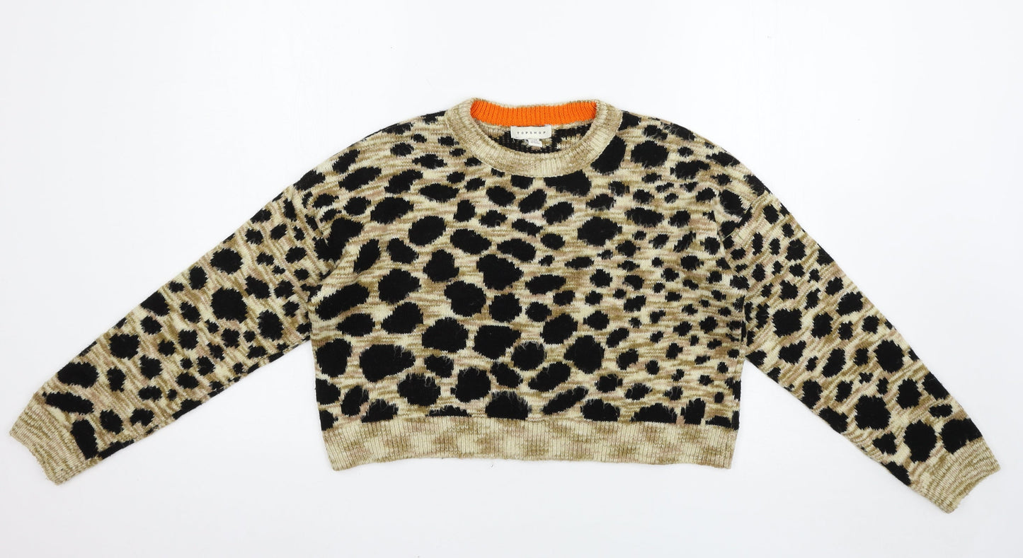 Womens UK Size 6 Topshop Brown Pullover Jumper