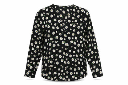 Front view of Jaqueline de Young women’s multicoloured floral basic blouse, size UK 10