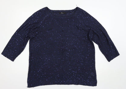 Womens UK Size L BM Blue Pullover Jumper