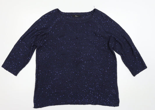 Womens UK Size L BM Blue Pullover Jumper