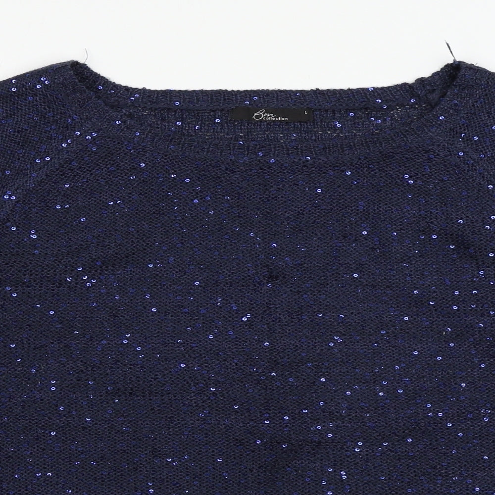 Womens UK Size L BM Blue Pullover Jumper