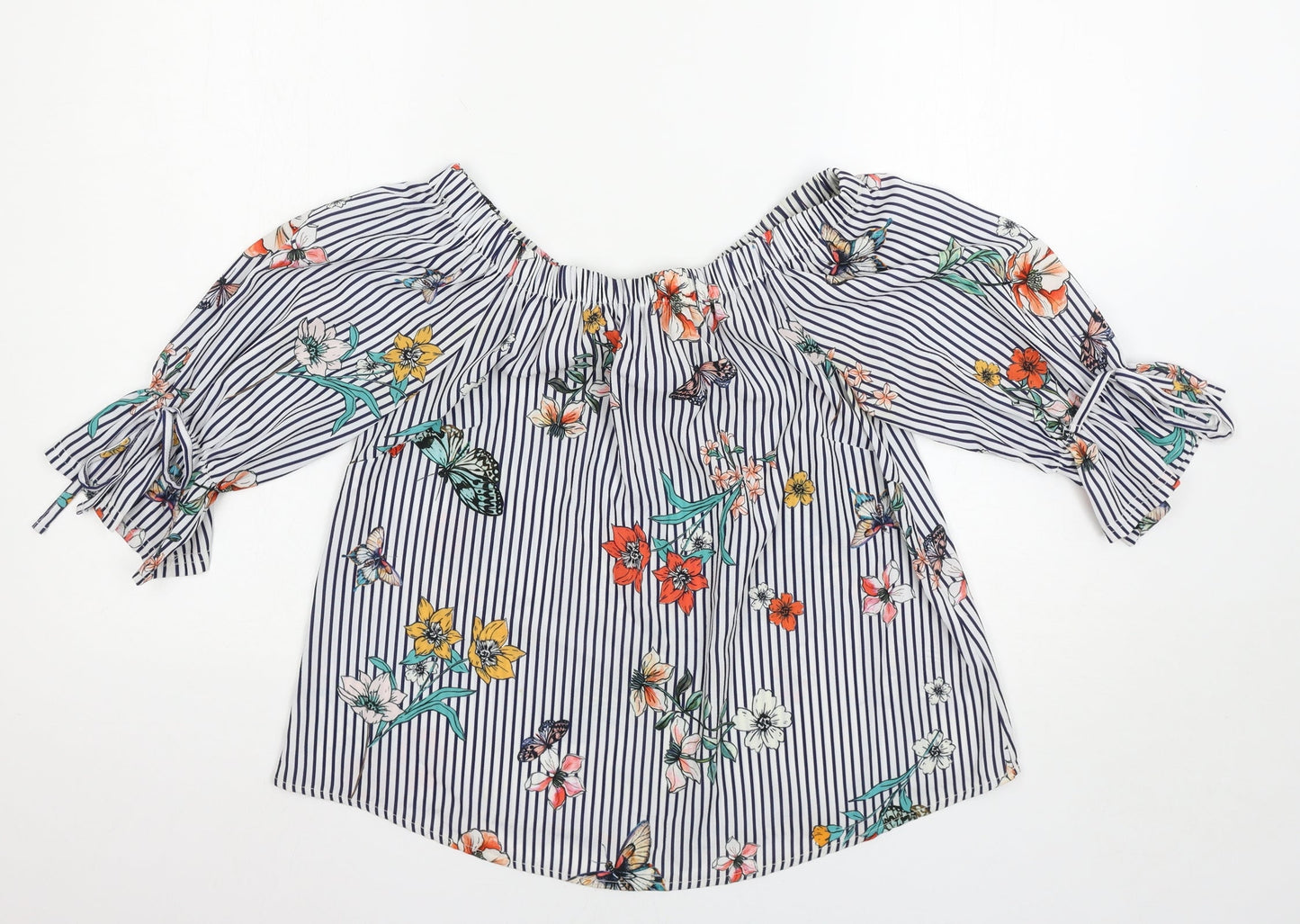 Womens UK Size 10 New Look Multicoloured Basic Blouse