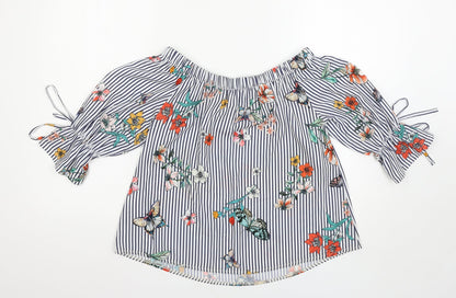 Womens UK Size 10 New Look Multicoloured Basic Blouse
