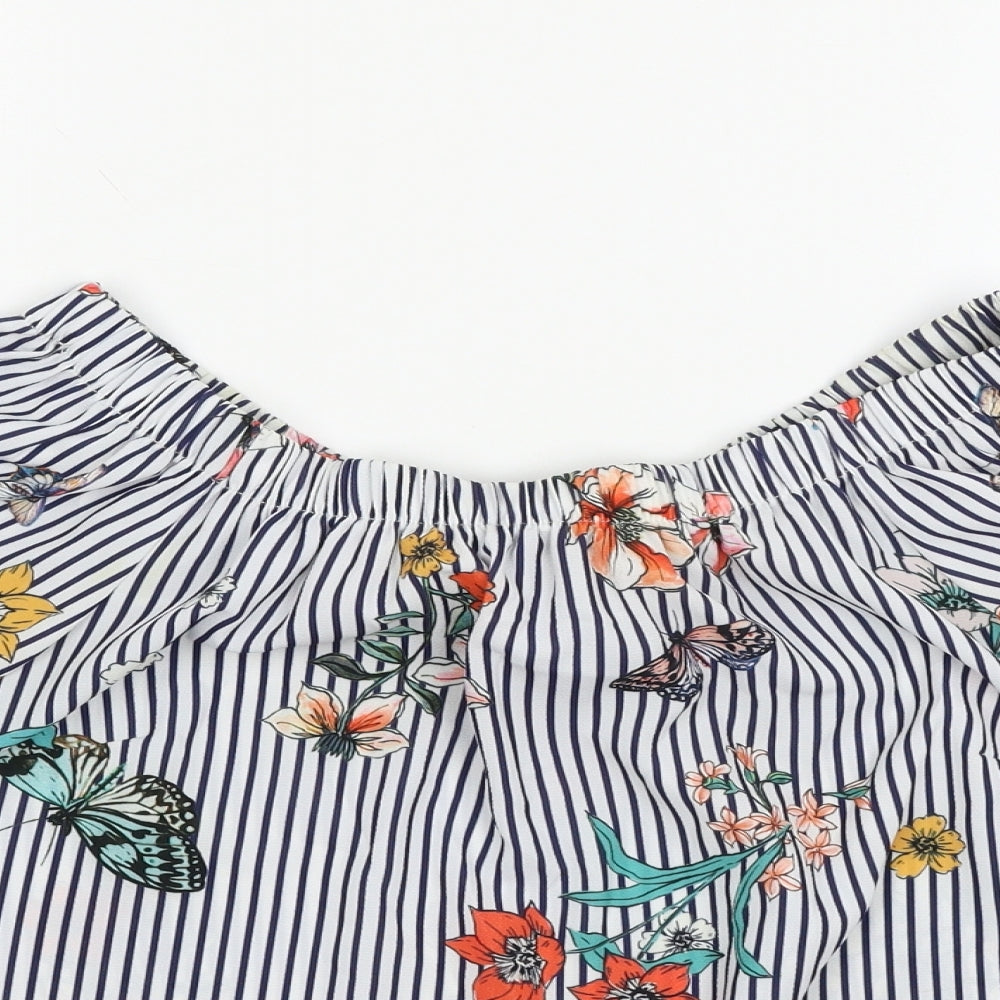 Womens UK Size 10 New Look Multicoloured Basic Blouse