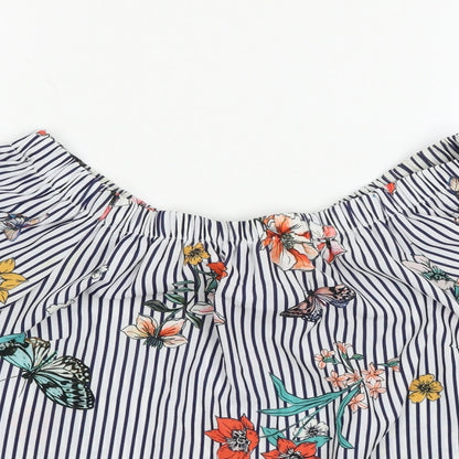 Womens UK Size 10 New Look Multicoloured Basic Blouse