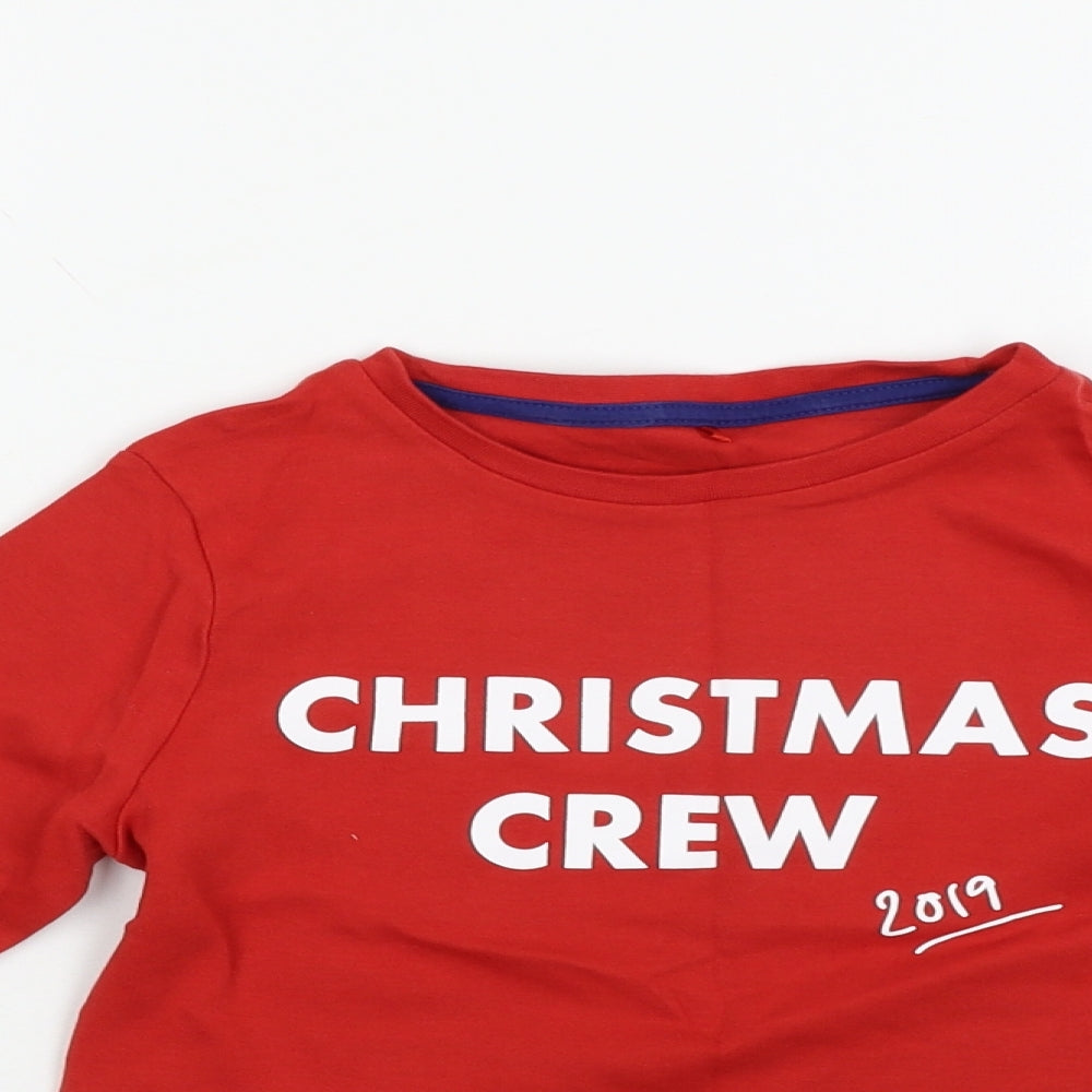 George Boys Red Solid   Pyjama Top Size 9-10 Years  - Christmas pyjama top