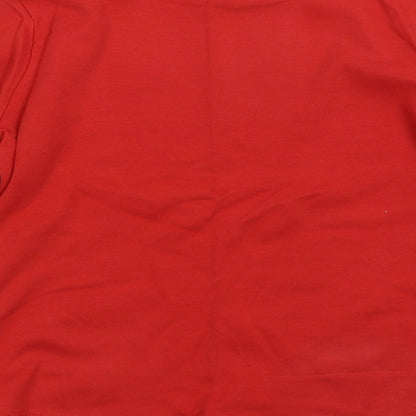 George Boys Red Solid   Pyjama Top Size 9-10 Years  - Christmas pyjama top