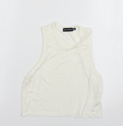 Womens UK Size 14 PRETTYLITTLETHING White Basic Tank