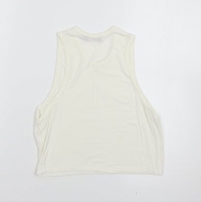 Womens UK Size 14 PRETTYLITTLETHING White Basic Tank