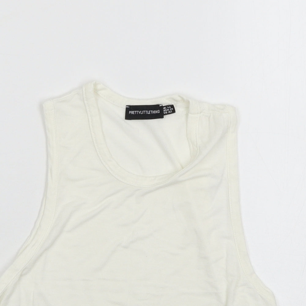 Womens UK Size 14 PRETTYLITTLETHING White Basic Tank