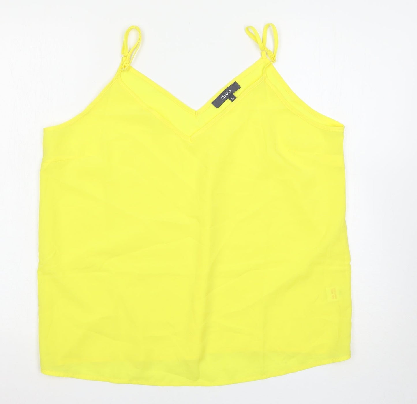 Womens UK Size 18 Studio Yellow Basic Tank