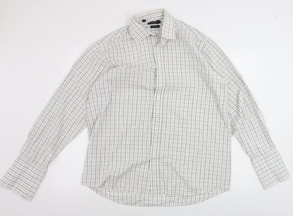 ventura Mens White Check   Button-Up Size 16