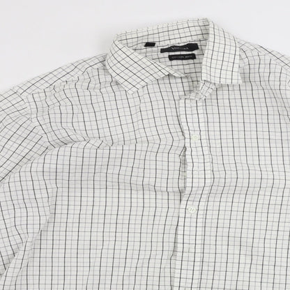 ventura Mens White Check   Button-Up Size 16