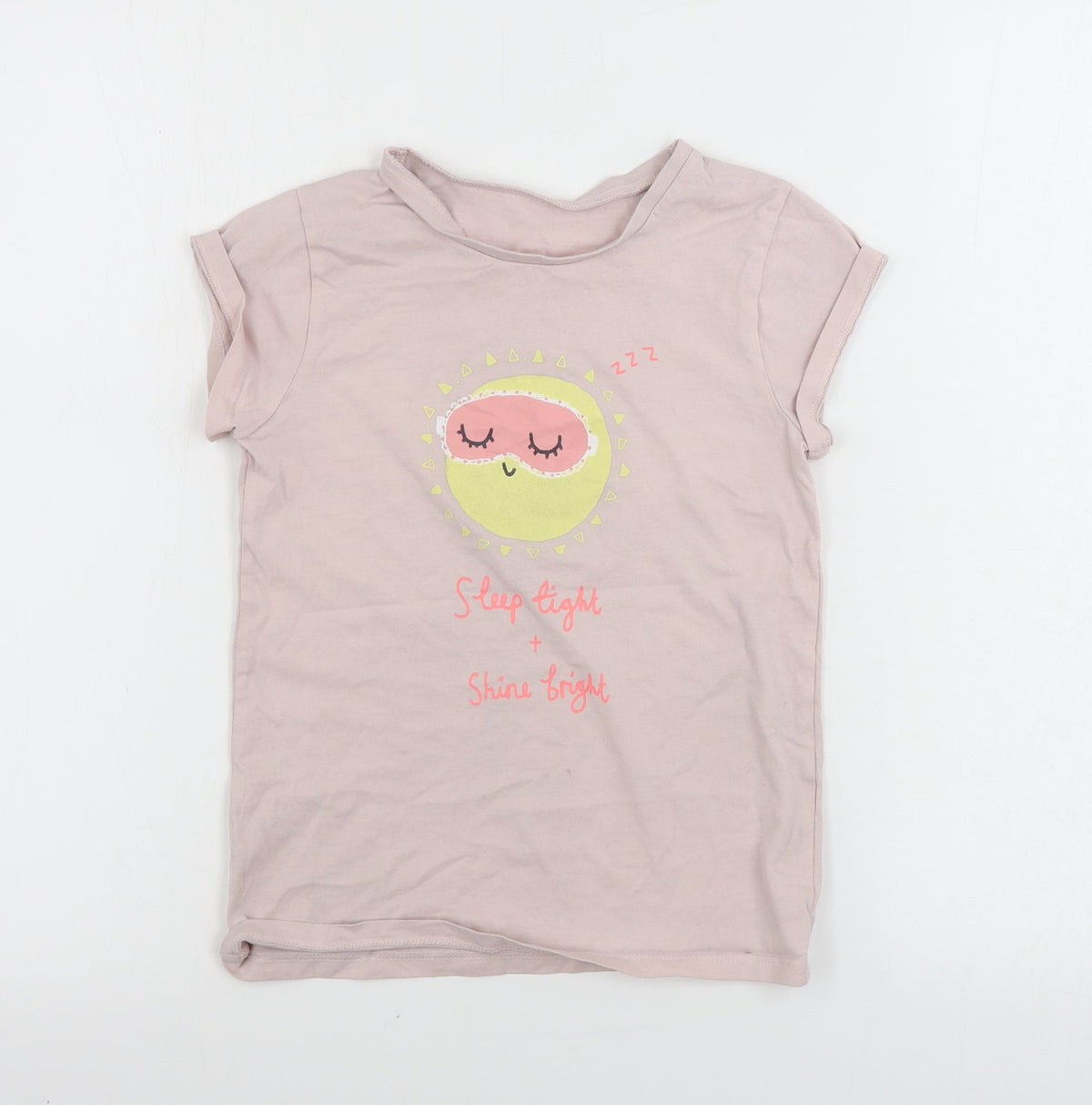Additional front view of George girls’ pink basic t-shirt, size 7-8, years