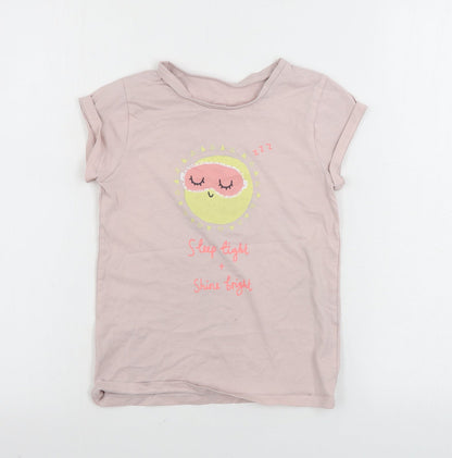 Additional front view of George girls’ pink basic t-shirt, size 7-8, years