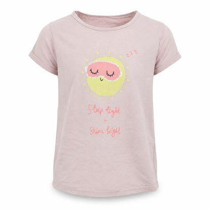 Front view of George girls’ pink basic t-shirt, size 7-8, years