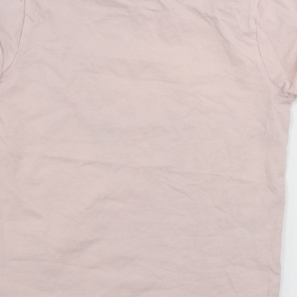 Brand and care label for George girls’ pink basic t-shirt, size 7-8, years