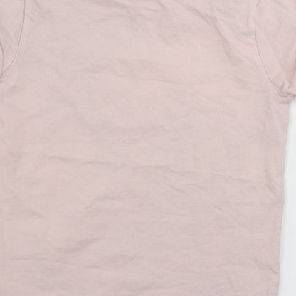 Brand and care label for George girls’ pink basic t-shirt, size 7-8, years