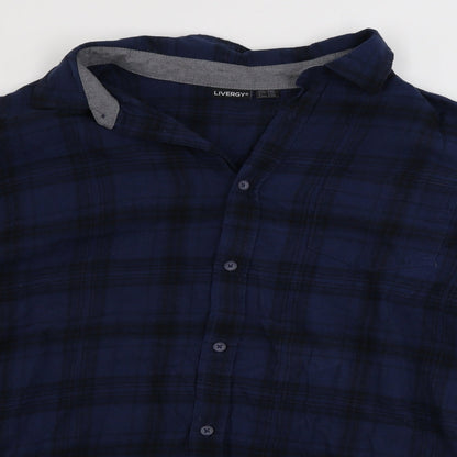 Livergy Mens Blue Check   Button-Up Size XL