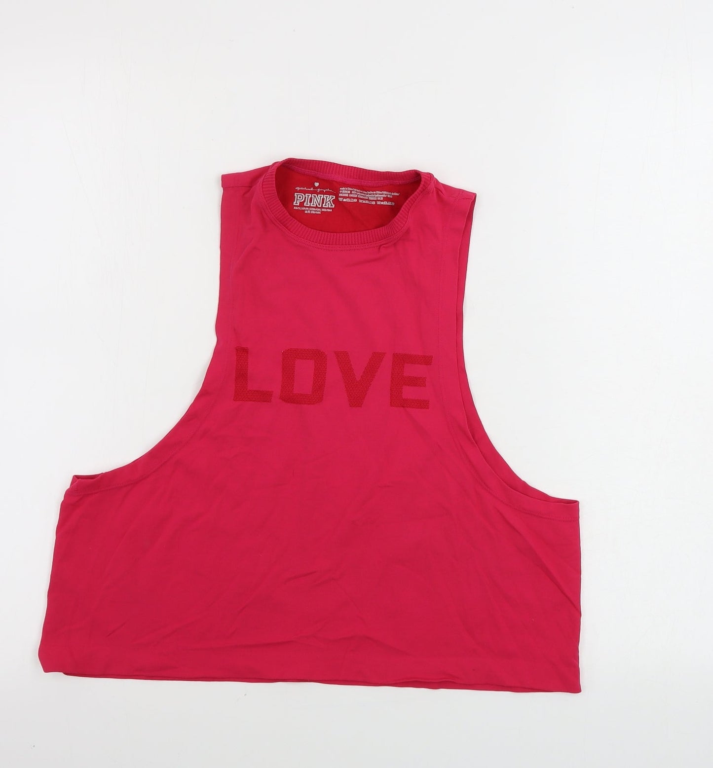 Womens UK Size XS PINK Pink Basic Tank