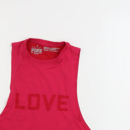 Womens UK Size XS PINK Pink Basic Tank