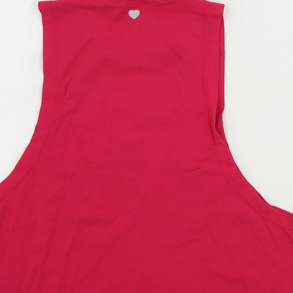 Womens UK Size XS PINK Pink Basic Tank
