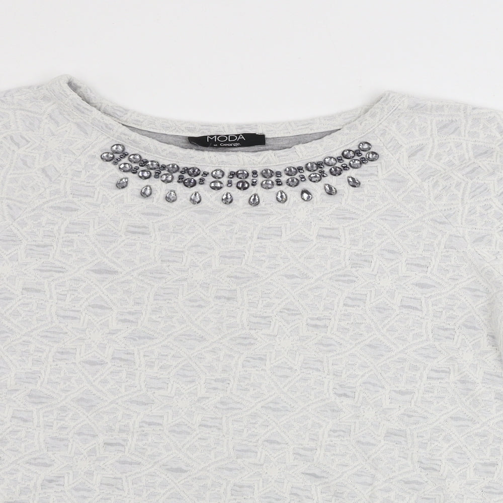 George  Womens White   Pullover Jumper Size 16