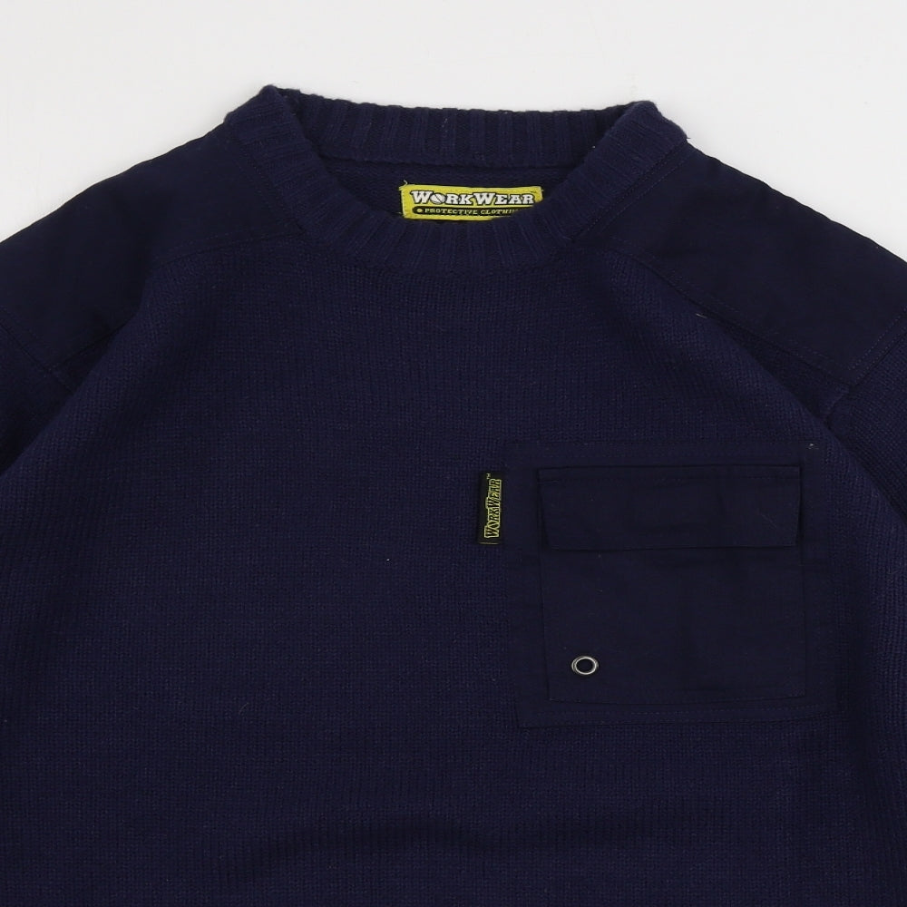 Workwear Mens Blue   Pullover Jumper Size S