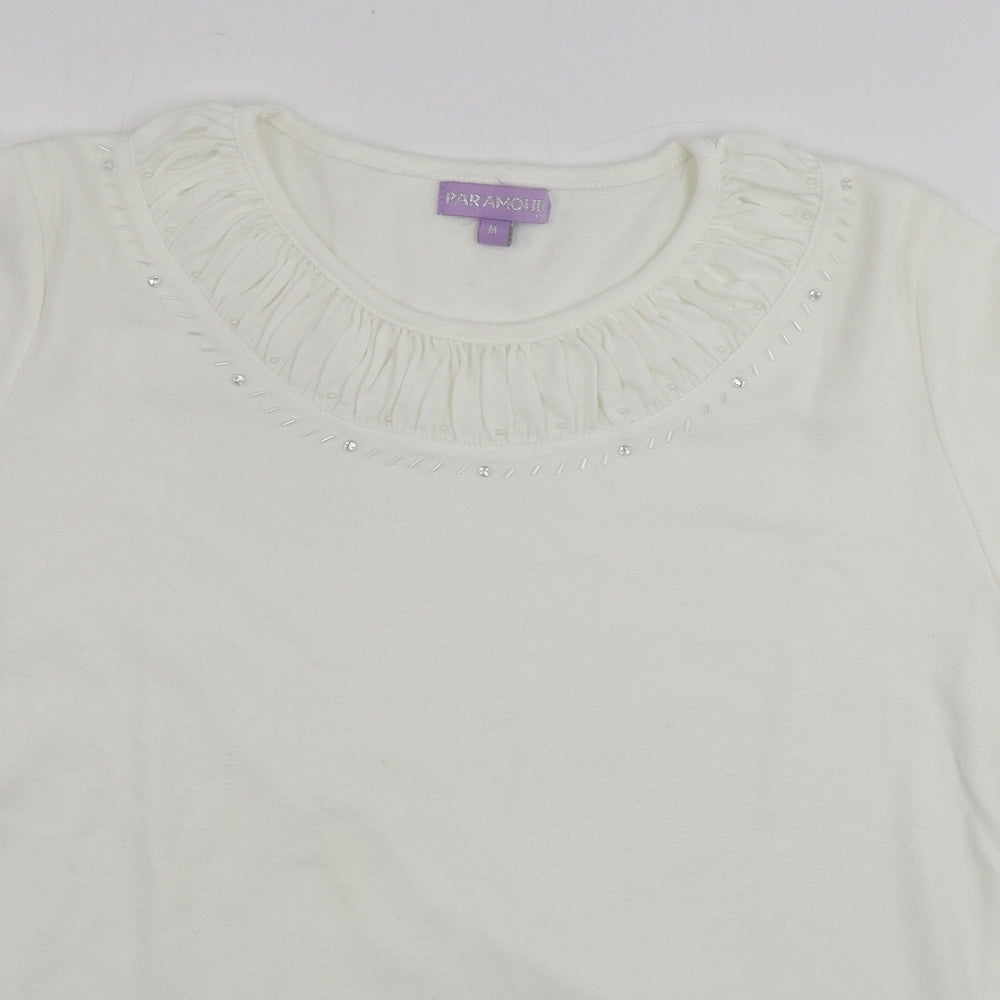 Womens UK Size M paramour Ivory Basic T-Shirt