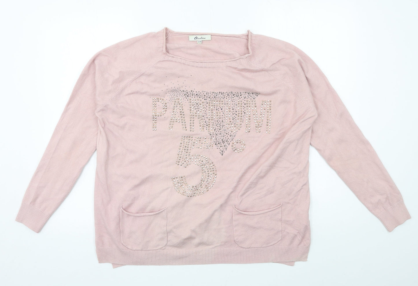 Womens UK Size S Bluoltre Pink Pullover Jumper