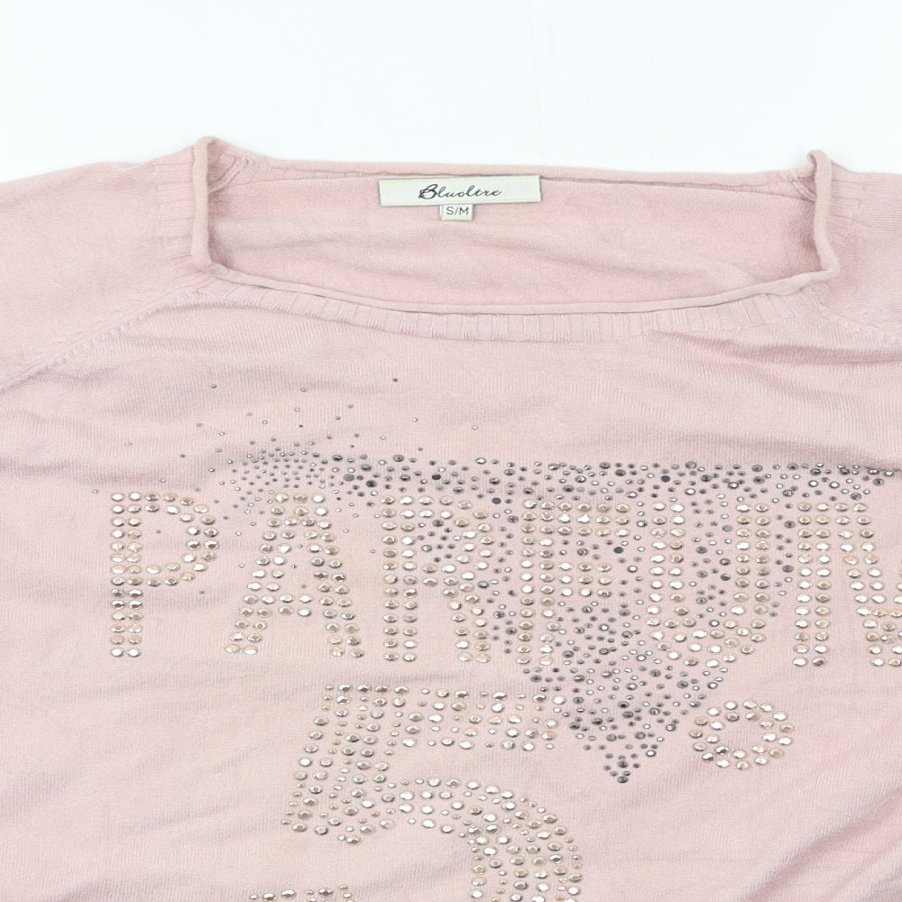 Womens UK Size S Bluoltre Pink Pullover Jumper