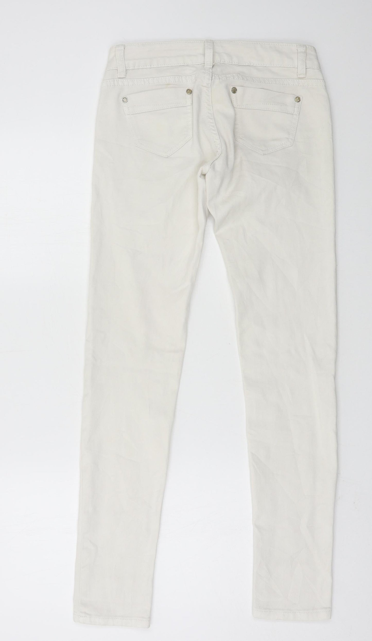 LD Style Womens White  Denim Skinny Jeans Size 8 L30 in