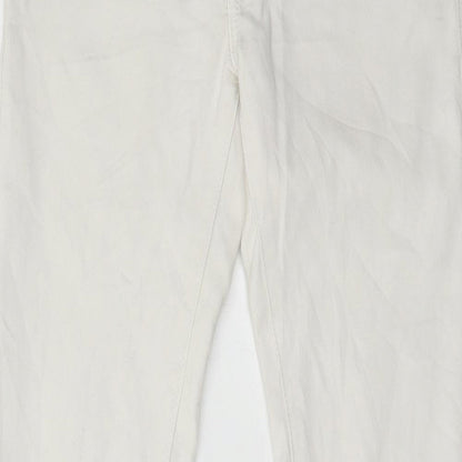 LD Style Womens White  Denim Skinny Jeans Size 8 L30 in