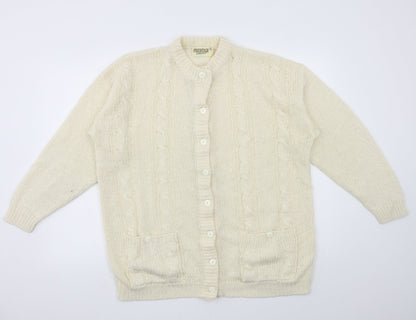 Prestige Womens Ivory  Knit Cardigan Jumper One Size