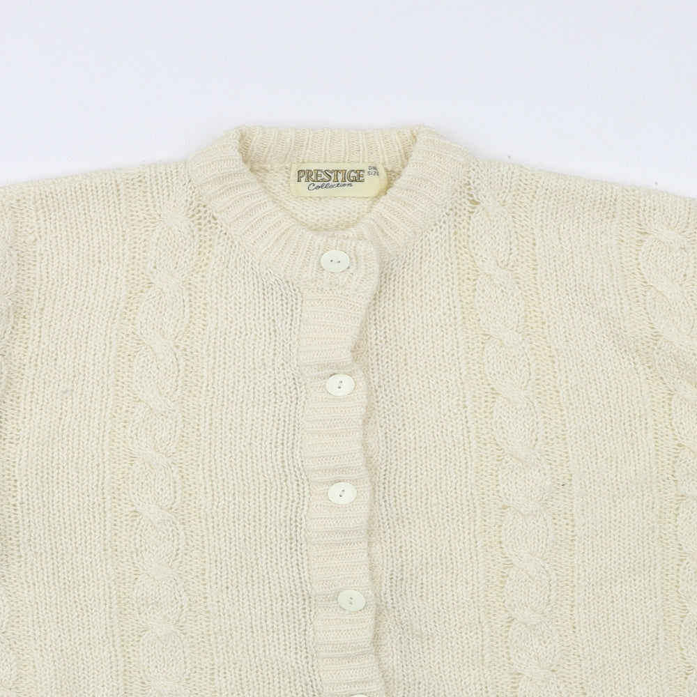 Prestige Womens Ivory  Knit Cardigan Jumper One Size