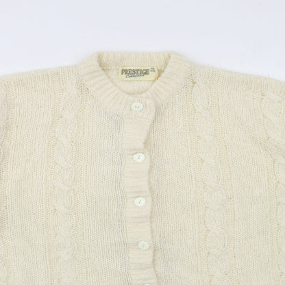 Prestige Womens Ivory  Knit Cardigan Jumper One Size