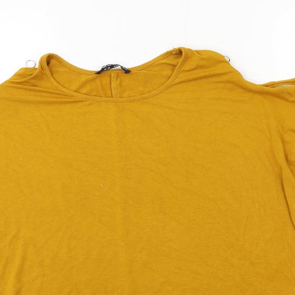 Select Womens Orange  Jersey Basic T-Shirt Size 14