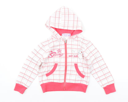 Additional front view of NAPOLEONE girls’ white check jacket, size 2-3, years