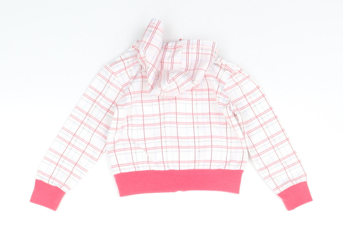 Back view of NAPOLEONE girls’ white check jacket, size 2-3, years