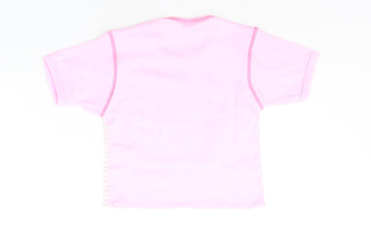 K&Y Girls Pink Striped  Basic T-Shirt Size 4-5 Years