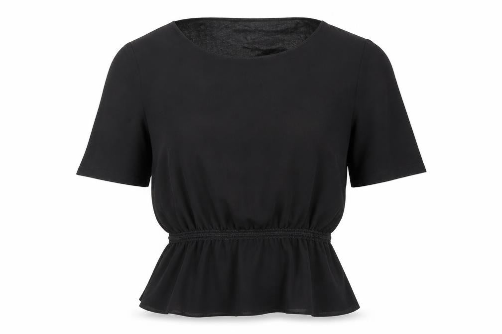 Womens UK Size 10 Papaya Black Basic Blouse