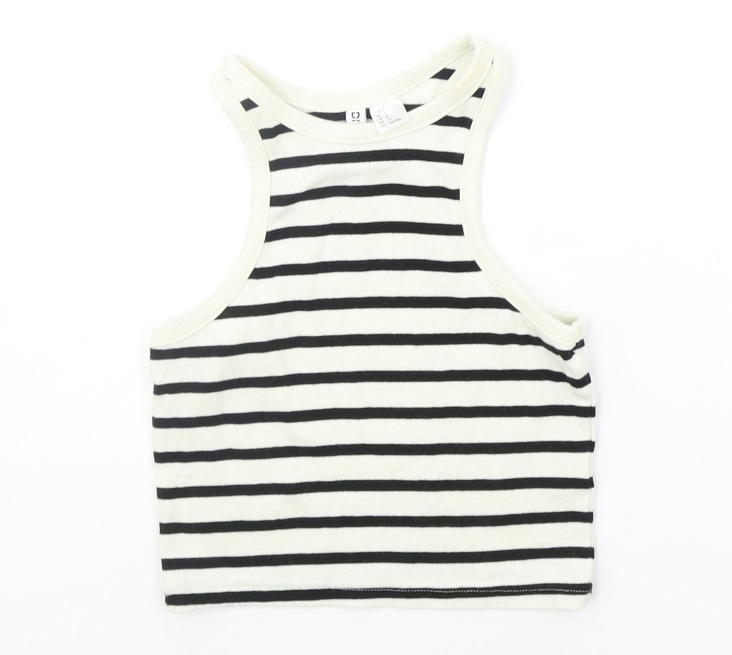 Divided Girls White Striped  Basic Tank Size S