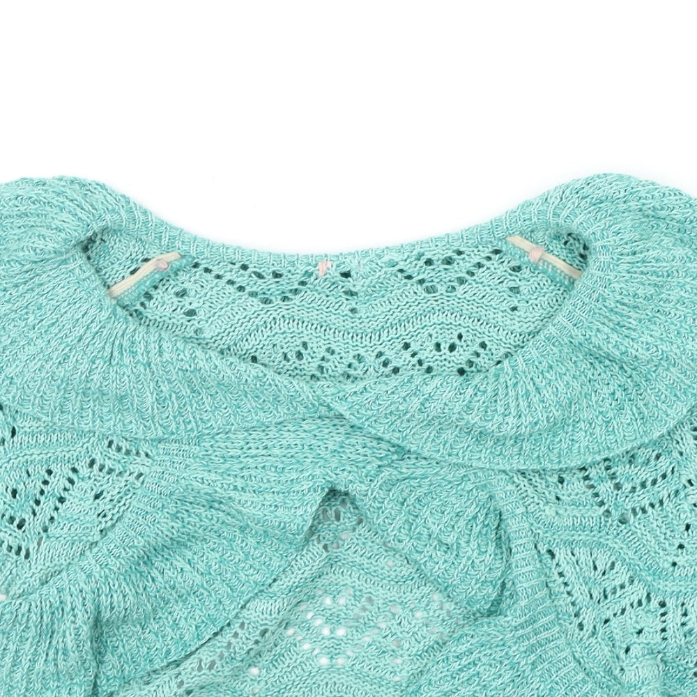 Womens UK Size 10 Preworn Green Pullover Jumper