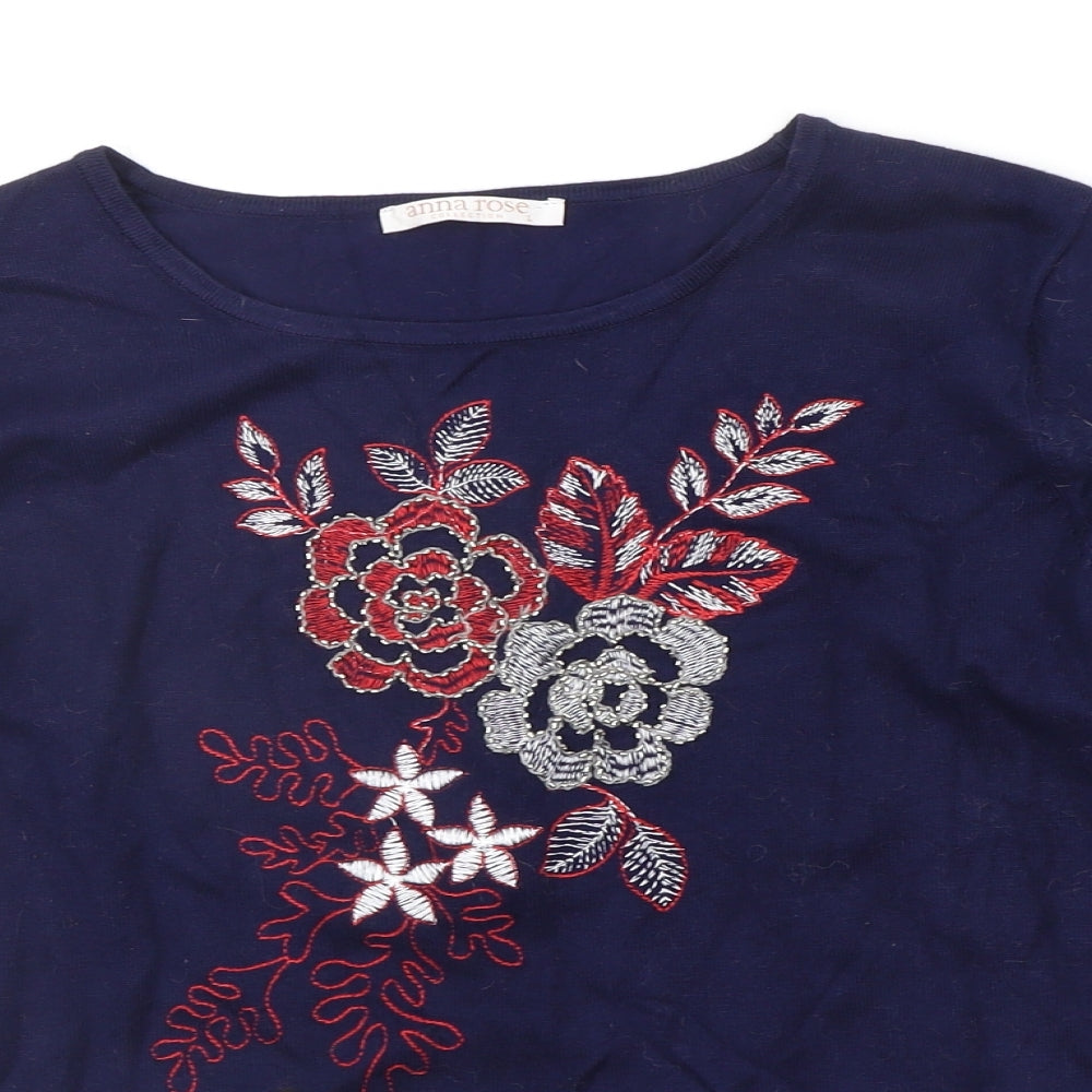 Womens UK Size L ANNA ROSE Blue Pullover Jumper
