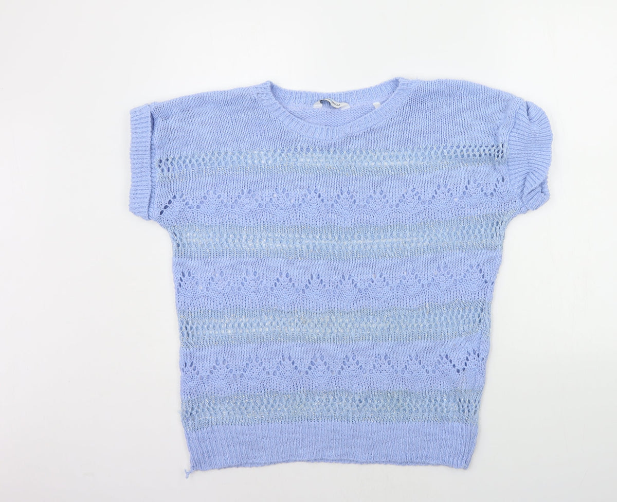 Additional front view of Jeffrey & Paula women’s blue jumper, size UK 12