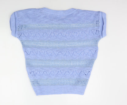 Back view of Jeffrey & Paula women’s blue jumper, size UK 12