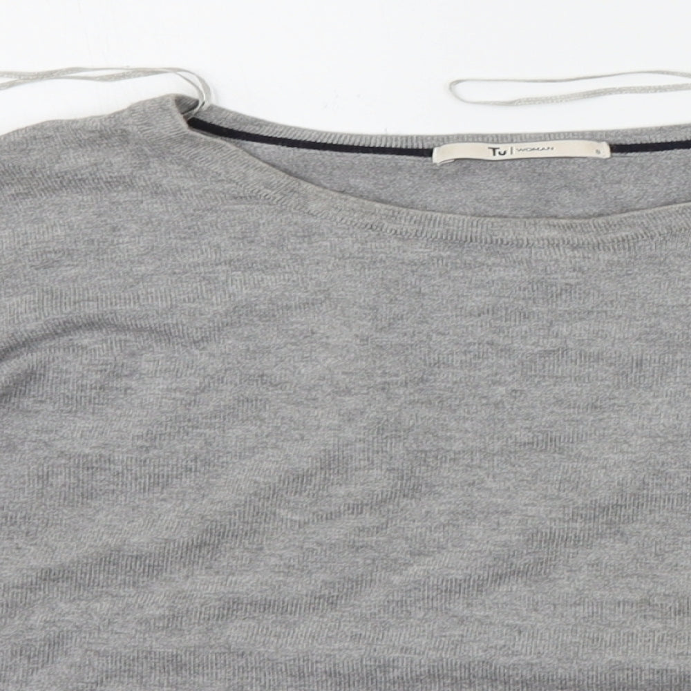 TU Womens Grey Striped  Pullover Jumper Size 8