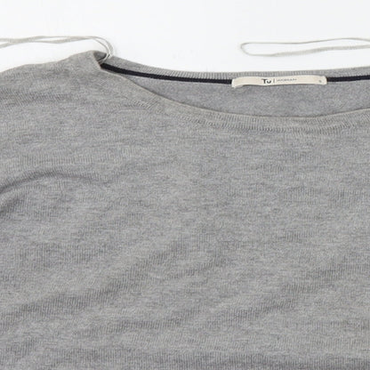 TU Womens Grey Striped  Pullover Jumper Size 8